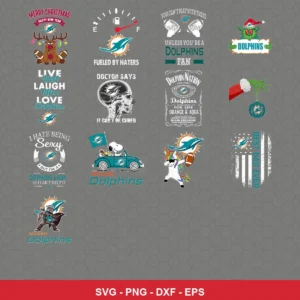 modern cartoon Dolphins player SVG expressing team pride featuring dolphins logo for Cricut and Silhouette