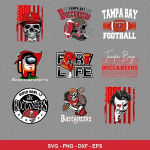 modern and sporty Buccaneers player SVG expressing team pride featuring team logo for Cricut and Silhouette